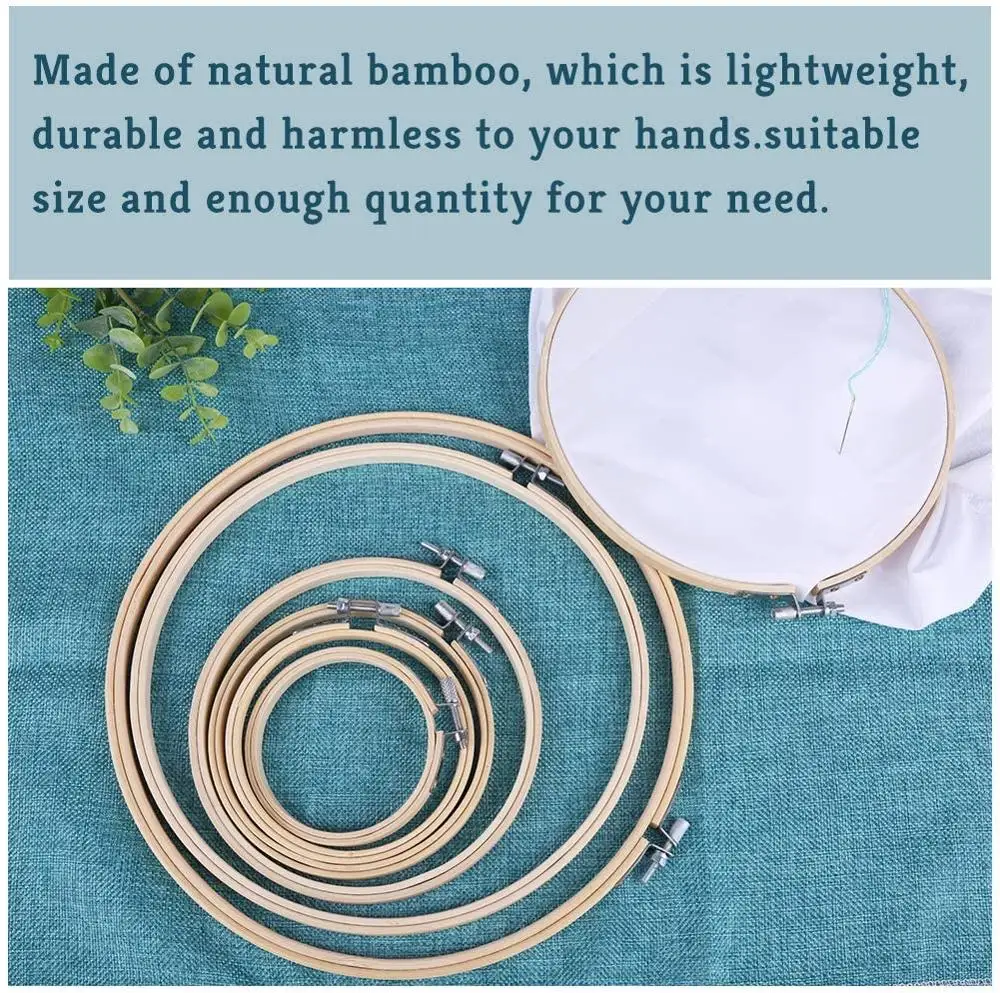 MXG-10 6PCS  Cross Stitch Circle Thimble For Cross Stitch Craft Embroidery Hoop Set