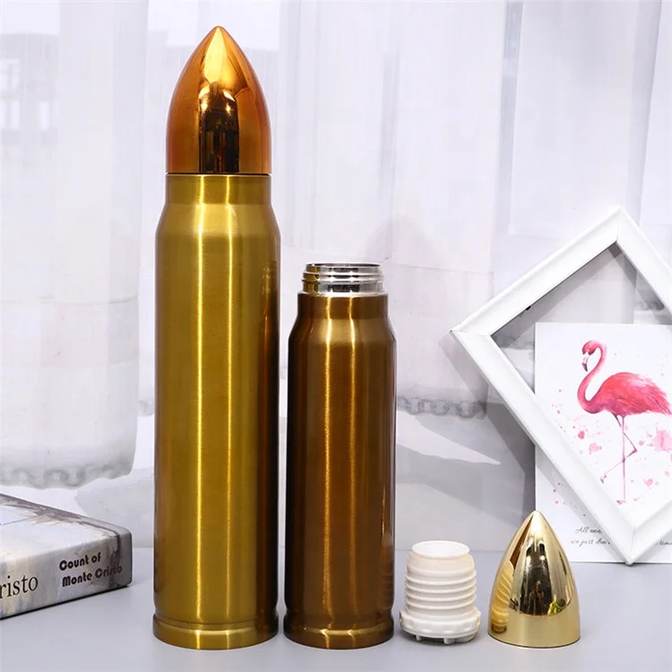 Creative custom metal double wall stainless steel mug vacuum travel thermos bullet tumblers for coffee tea water