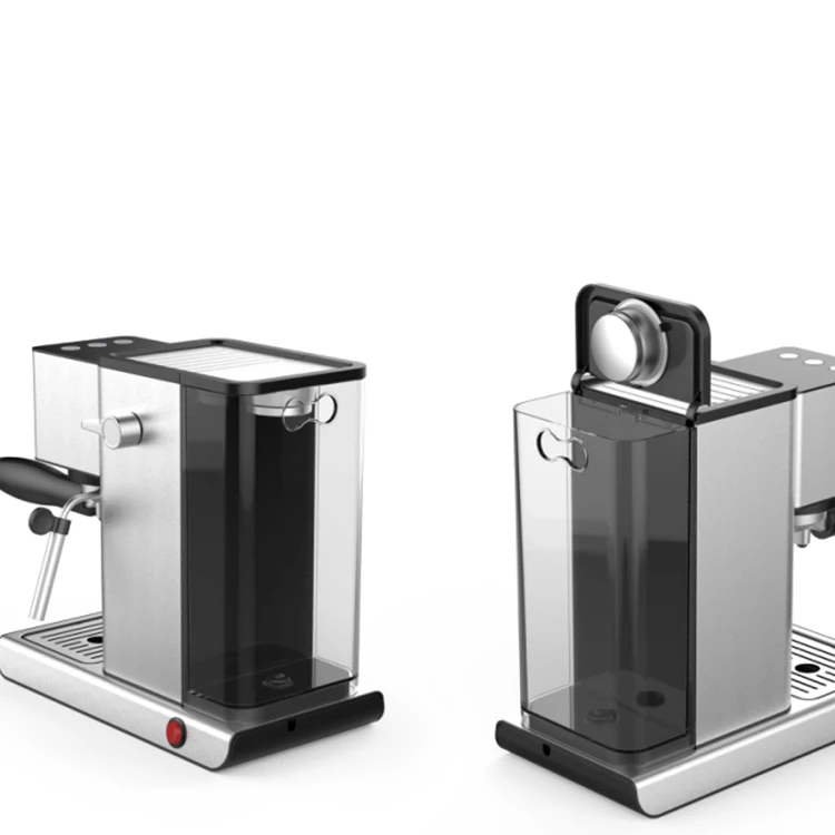 Portable semi-automatic coffee machine sale 1400W Italian cappuccino black and white manufacturer for sale