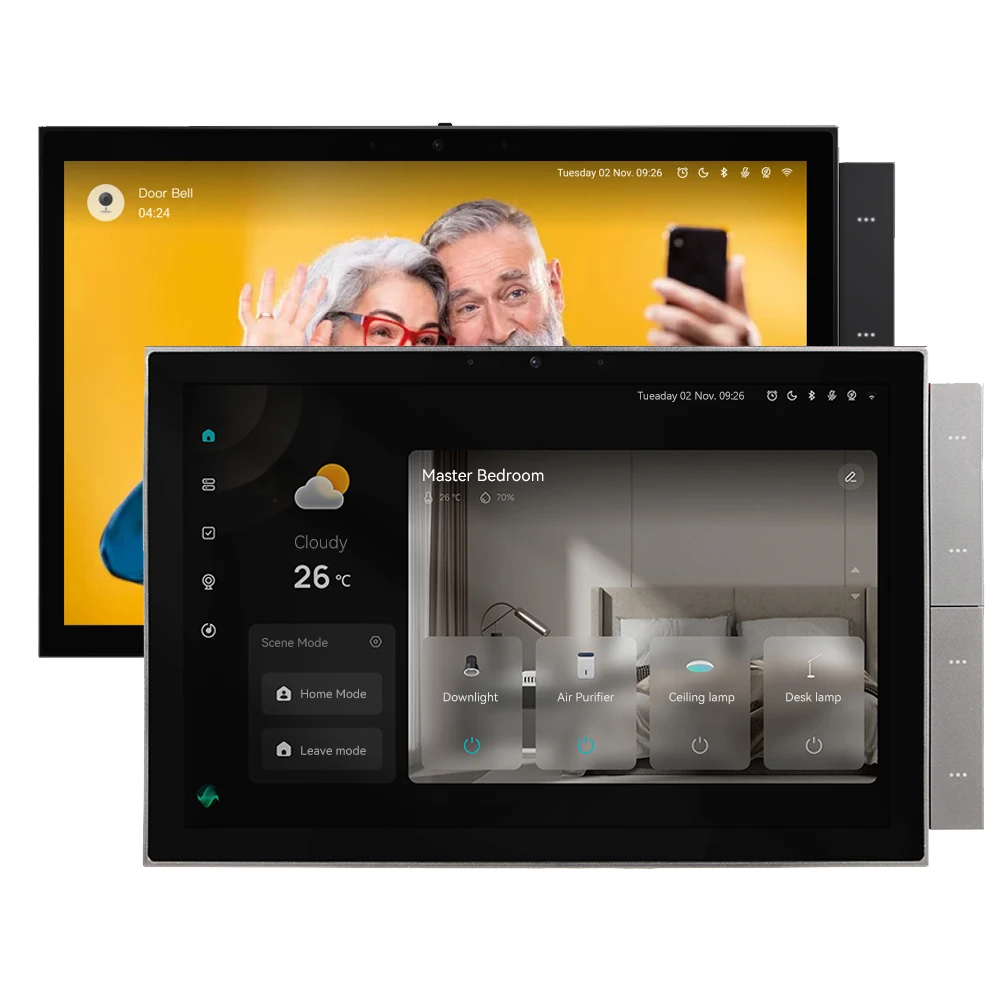 10.1inch Smart Home Zigbee Gateway Smart Home Control Panel WiFi Amplifier Audio Wall Switch With Alexa Voice Control