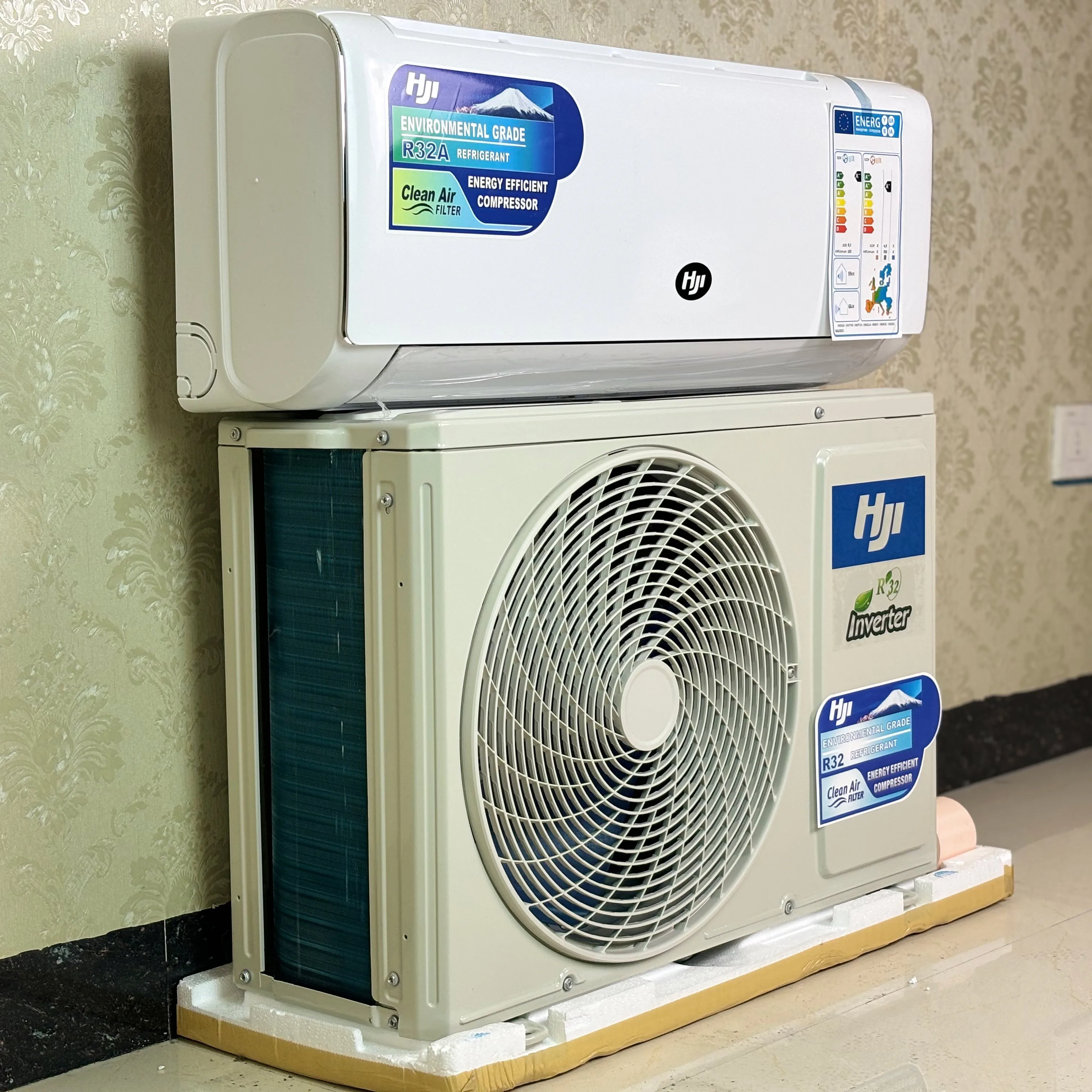 HJI AUX OEM 24000btu высококачественный Интеллектуальный разделенный кондиционер воздуха R32 двойной инвертор для быстрого охлаждения и энергосбережения
