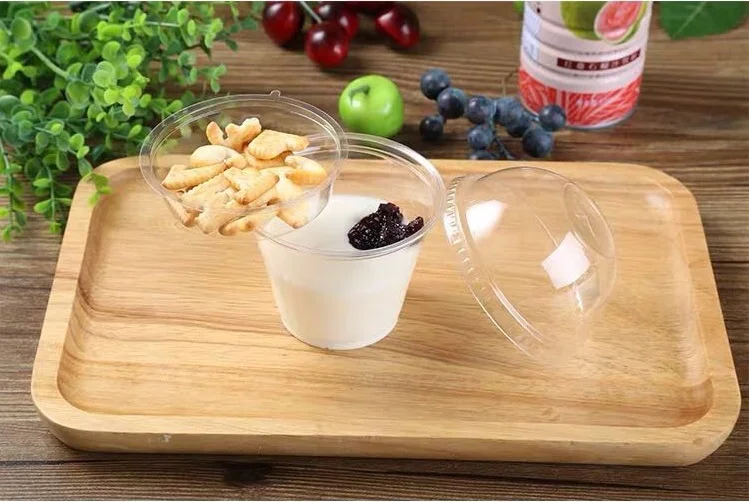  clear 9oz dessert plsatic cup PET 9 oz yogurt divide fruit parfait cups with