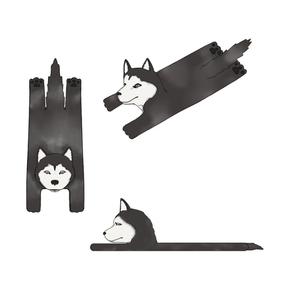 Custom Logo Plush Animal Rugs Stuffed Animal Play Mats Plush Huskey Rug For Baby Kids Outdoor Sleep Rest Play