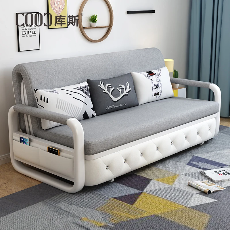New Arrival divano u bed sofa  Recommend modernism Foldable Small apartment pocket  fancy fabric modern sofas cama