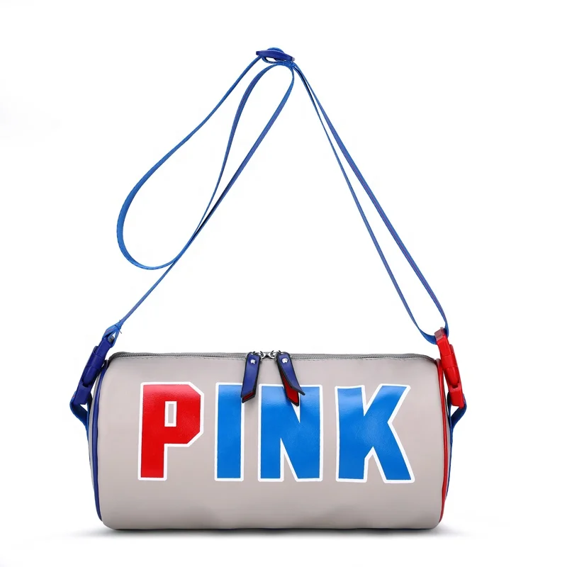 New design ladies pink duffel bag outdoor leisure sport single bags for girls waterproof Pu crossbody sling handbag for women