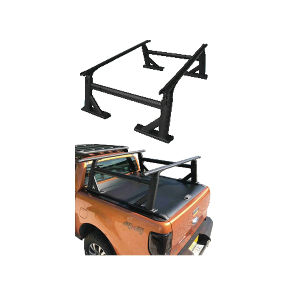 ODM Heavy duty universal extendable 800 lb 4x4 aluminum adjustable pick up load cargo roof carrier pickup ladder truck bed rack
