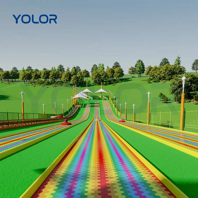 Park Outdoor Equipment Amusement rainbow slide ride Kids and Adult Plastic Rainbow Slide For Sale