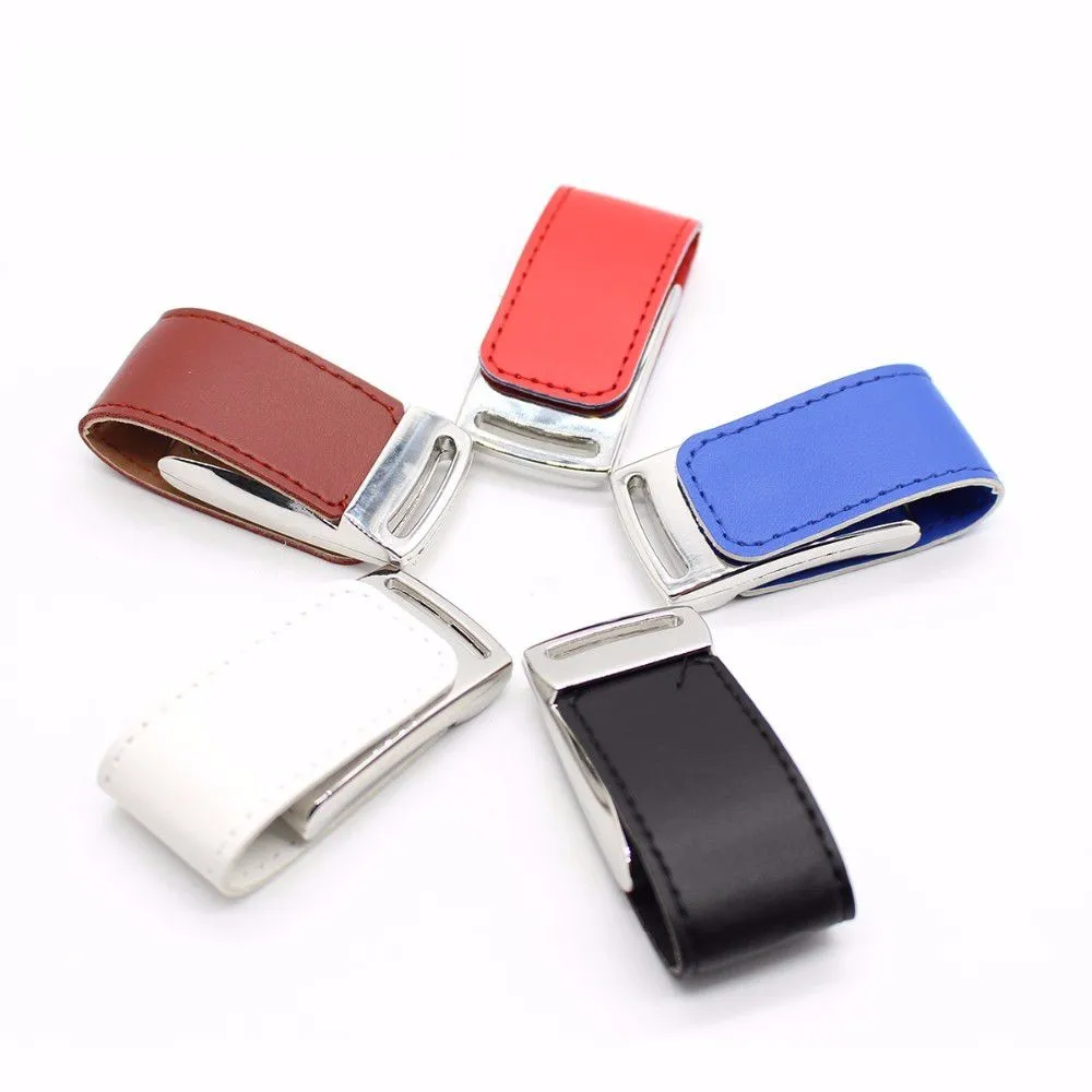 Wholesale Leather 2.0 3.0 8GB 64GB USB Flash Drive Custom Logo Leather Pendrives Promotional Gifts USB Sticks