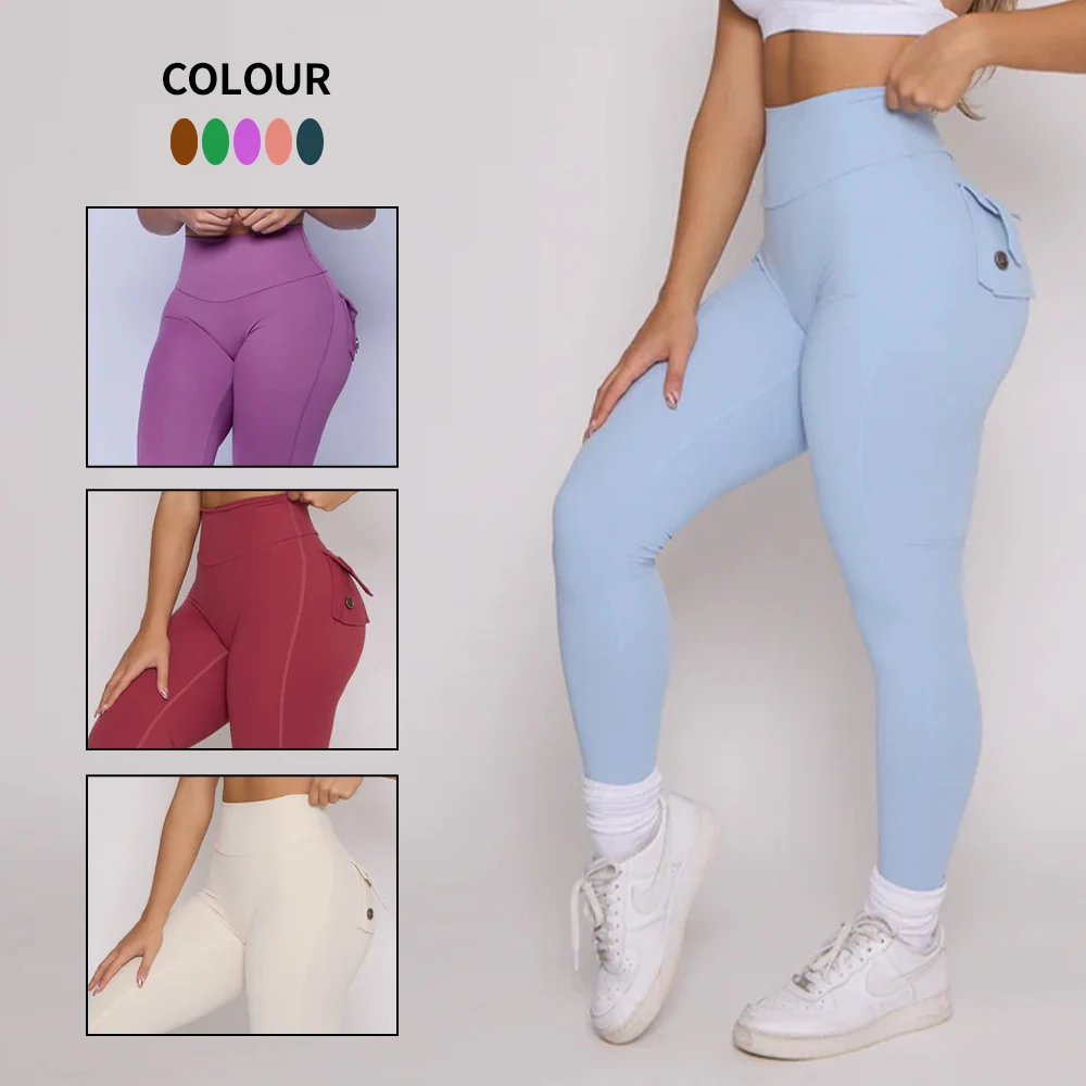 Women Buttery Soft High Waist Tummy Control Sports Yoga Pants Lightweight Quick Dry Scrunch Back pocket yoga pants Yoga Pants