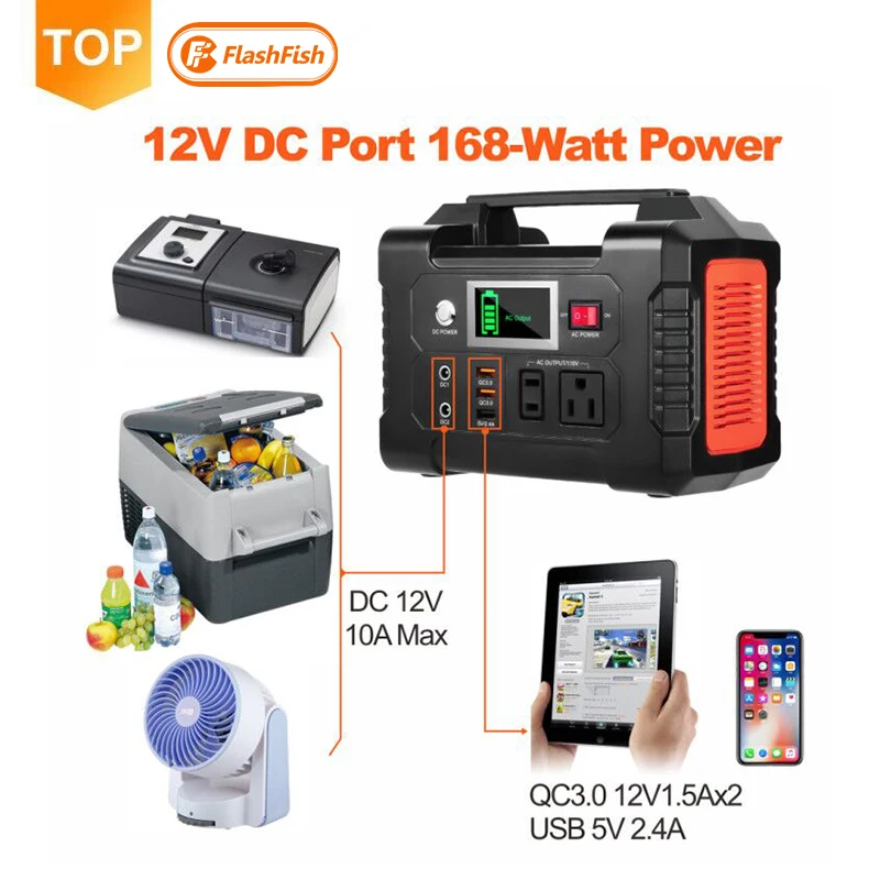 Free Shipping  200W Rechargeable Battery Solar Generator Outdoor Camp Energy System Electric Supply Portable Power Station