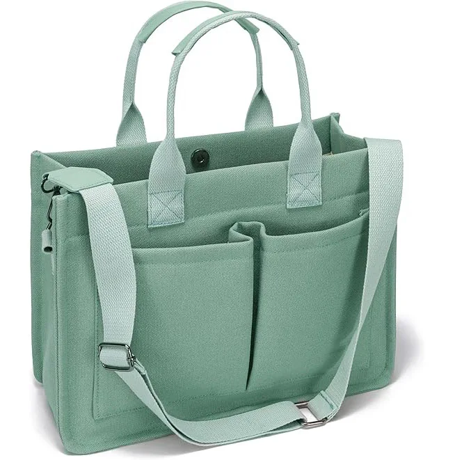 Women Large Canvas Tote Bag Crossbody Laptop Work Book Shoulder Messenger Gym Travel Purse Handbag