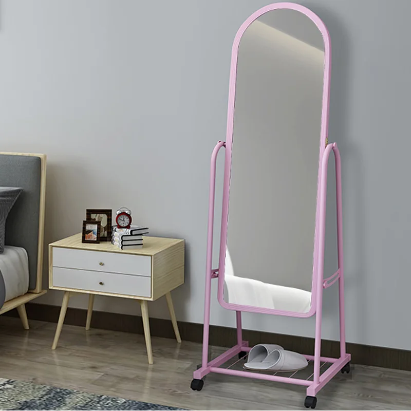 Hot Selling Modern Floor Mirror Standing with Wheel Floor Standing Mirror Fashion Dressing  Mirror