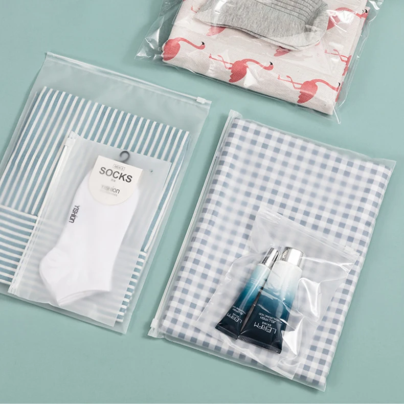 custom printing biodegradable compostable PLA corn starch CPE EVA frosted zipper plastic bag for cloth packaging