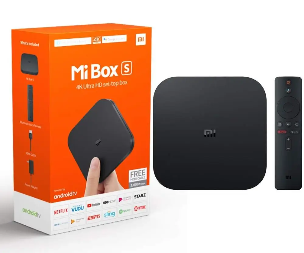  Прямая поставка глобальная версия ТВ-приставки Xiaomi Mi S 4K HDR Android TV потоковый медиаплеер и Google Assistant удаленное управление