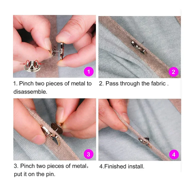 Sewing Pearl Rhinestone Button Brooch Prevent Accidental Exposure Buttons Brooches Pins Badge Cufflinks Shirt Button