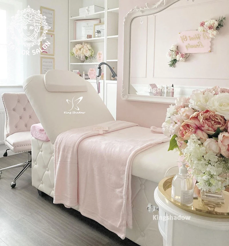 Eye lash chair thai massage table pink spa table beauty salon facial bed