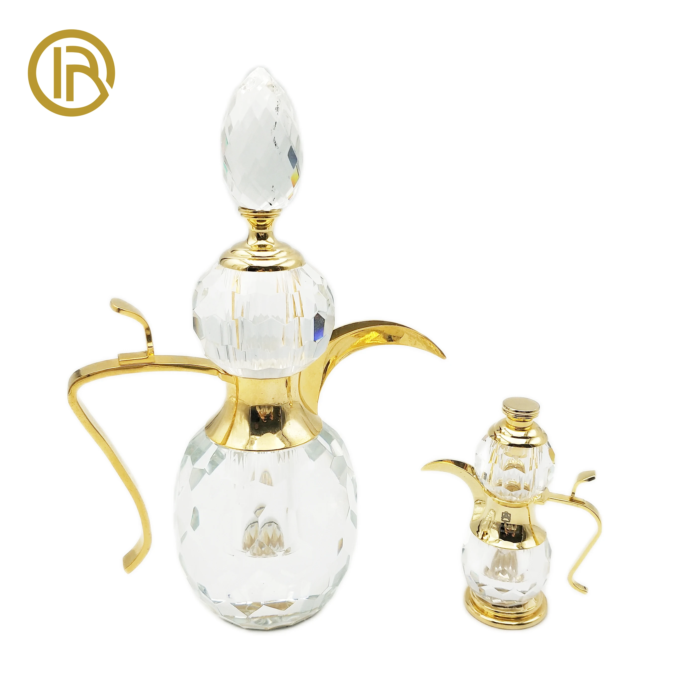 Quality Assurance Decorative Zamac Teapot Shaped Crystal Perfume Bottles Vintage Design Glass Perfume Bottle