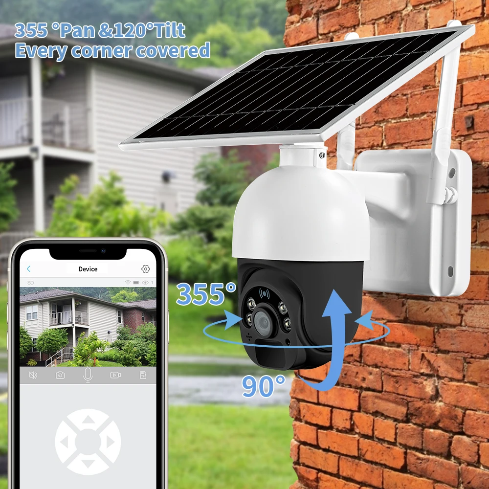  Купольная камера LOOSAFE 1080P с Wi-Fi 4g на солнечной батарее пик ptz наружная ночным видением 360 градусов для