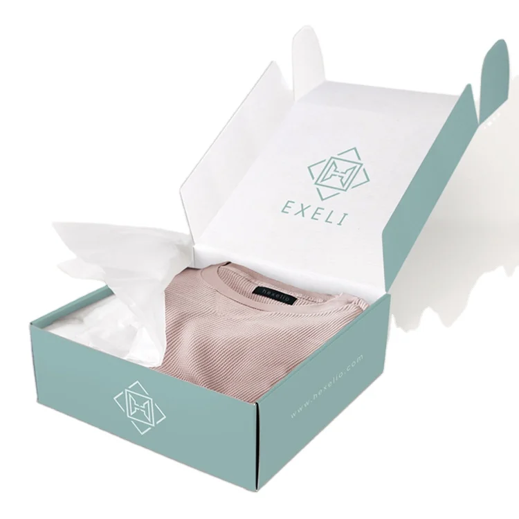 
Custom Printed Clothing Mail Mailer Mailing Shipping Front Tuck End Cardboard Corrugated Paper Box With Logo For Clothes Package 