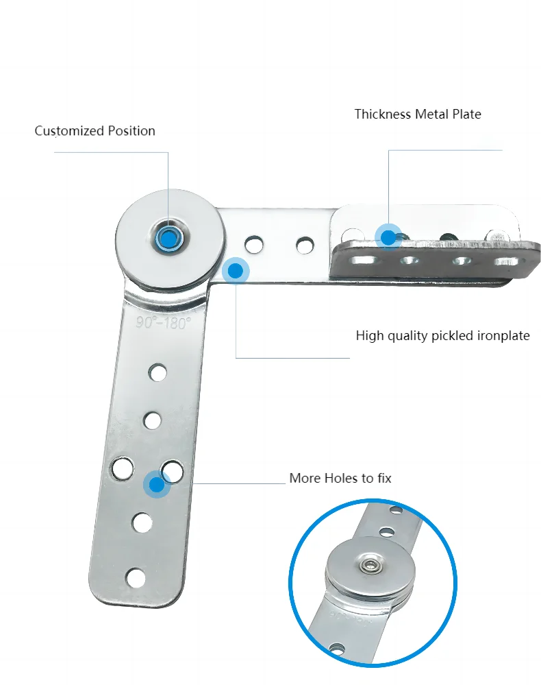 Hardware fittings Armrest Headrest Hinge Adjustable Bed Backrest Folding Metal Reclining Sofa Headrest Hinge