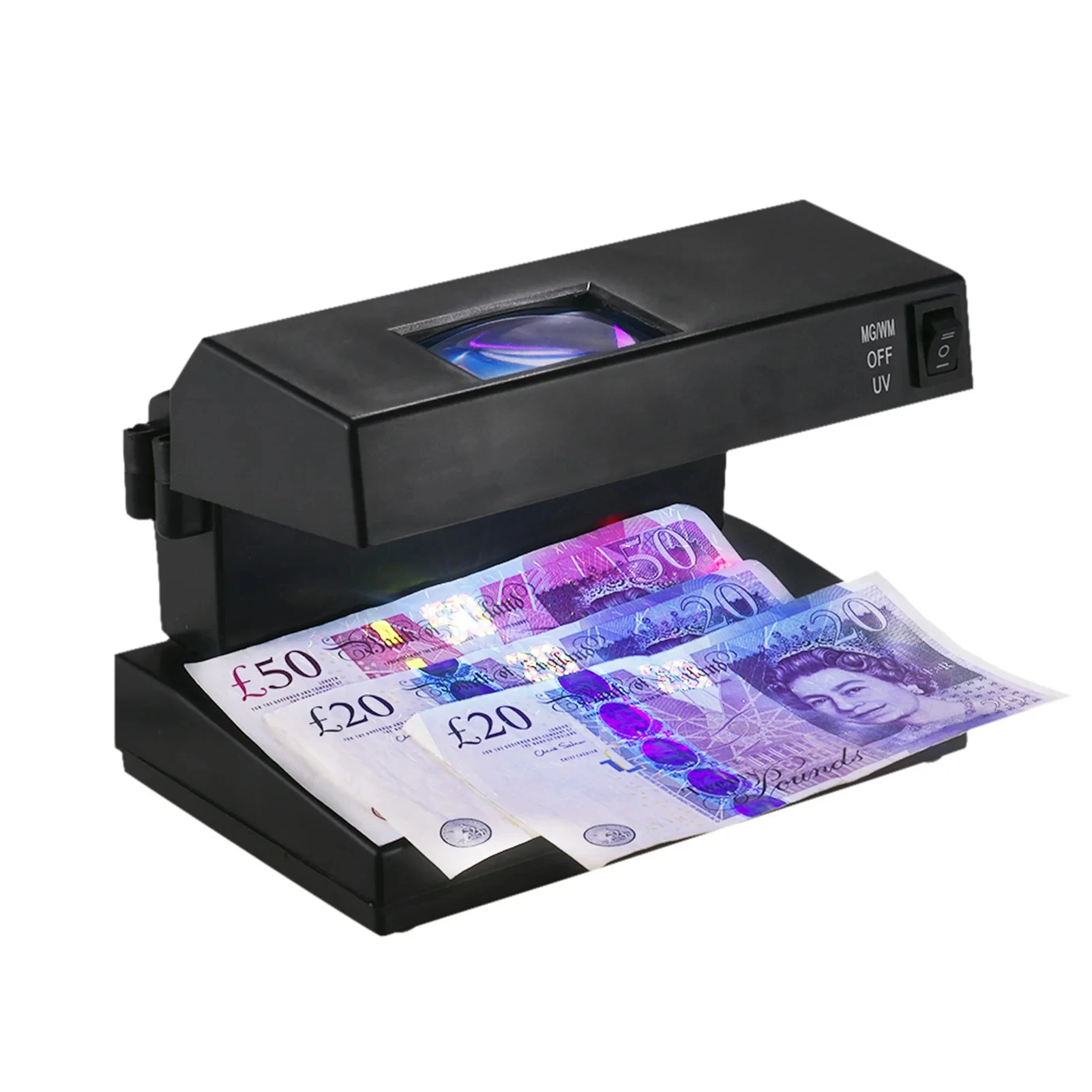 Portable Desktop Bill Ticket Detector Cash Currency Banknotes Checker Machine Ultraviolet UV Magnifier
