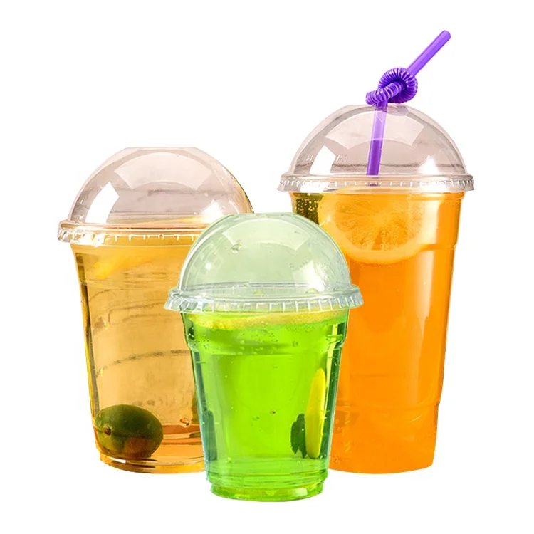 98mm 32oz disposable custom clear pla  pet pp milkshake plastic pet yogurt cup with lid