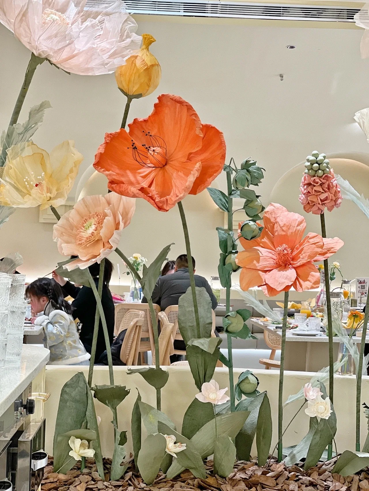 W-188 Wedding decoration long stem artificial flowers Party decoration Wall Backdrop giant fabric standing paper flowers