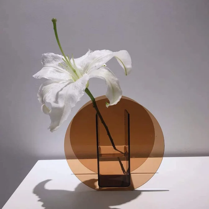 Современная акриловая декоративная ваза для дома и офиса, ваза для цветов, домашний декор