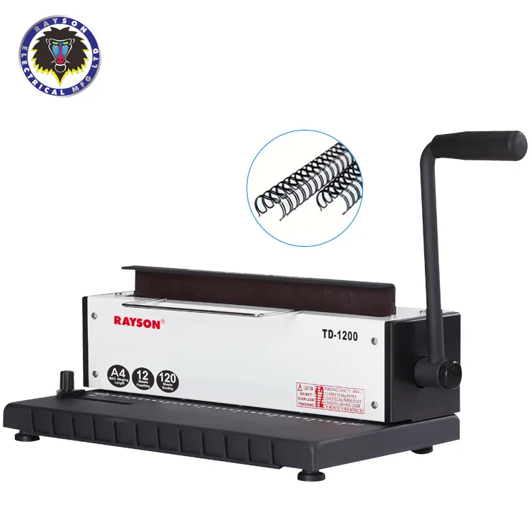 RAYSON TD-1200 двойная катушка с двойной катушкой связующее переплетные машины идеальный буклет чайник ручной 42*21 5*28 120 листов 12 14 3