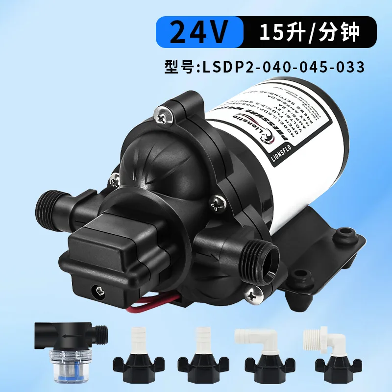 45 PSI 4 GPM Self-Priming Diaphragm Water Pump 24V DC Pressure Increase Booster Pump for Marine Applications Boat Transfer Pump