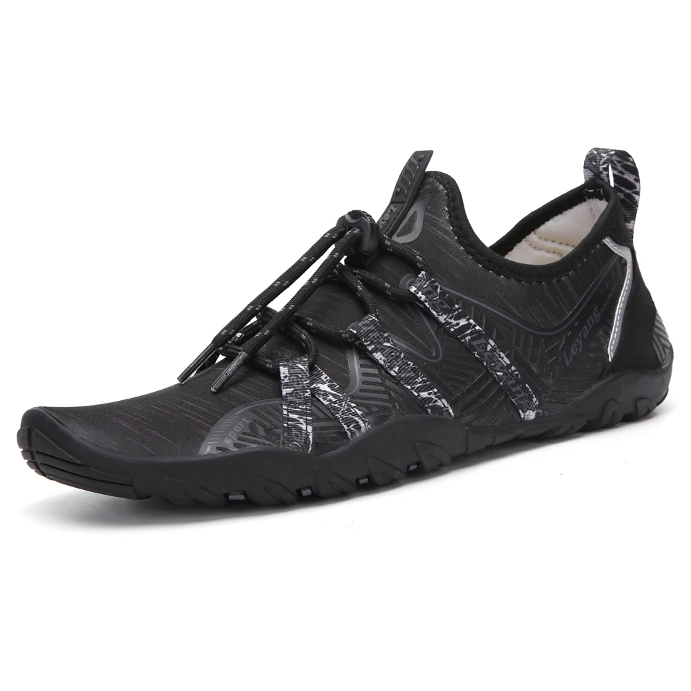 
Barefoot Black Beach Aqua Water Shoes with Shoe Laces 