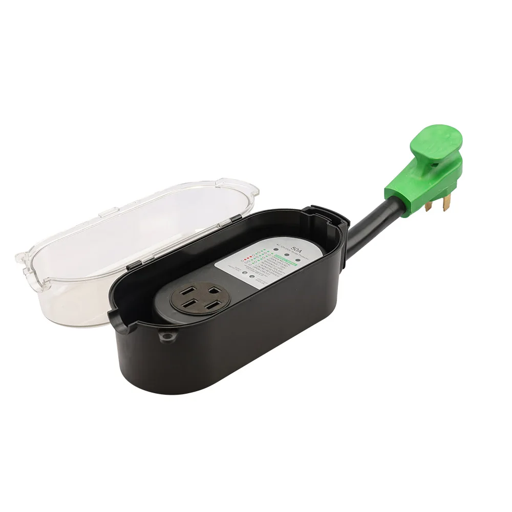 RV Surge Protector 50 Amp, All-in-one RV Circuit Analyzer with LED Indicator and Waterproof Cover, ETL Listed