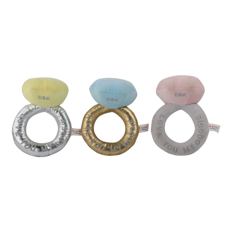 D KING Manufacturer Stuffed PP Cotton Beauty Fashion Toys Diamond Ring Dog Squeaky Toy