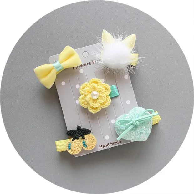5 pc Set Pet Dog Cat Hair Bow Hairpin Ornaments Variety Hair Clips Puppy Cat Grooming Accessory Set Pet Hair Clips
