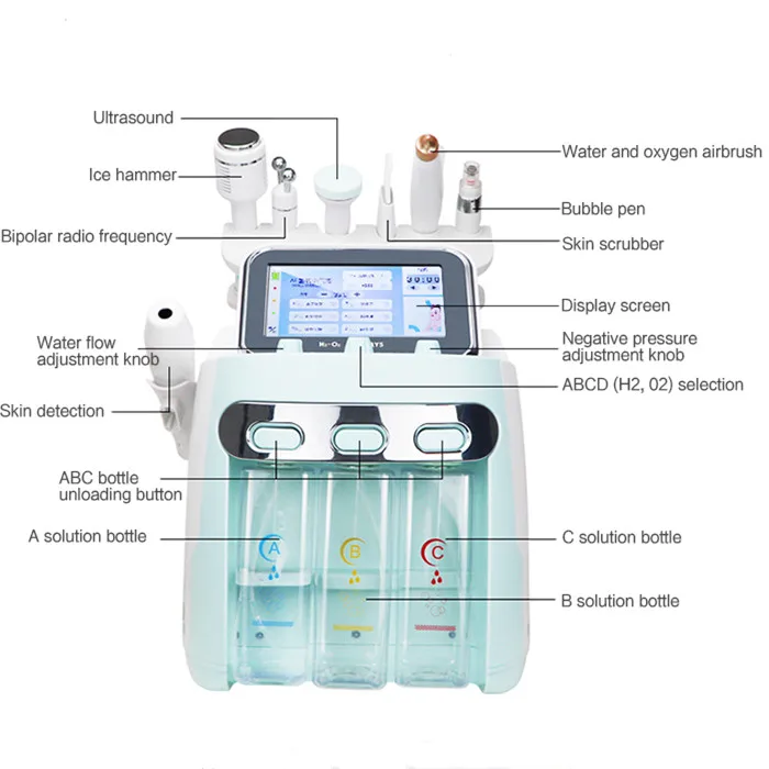7in1 multifunction hydrofacials beauty machine hydro dermabrasion with skin detector