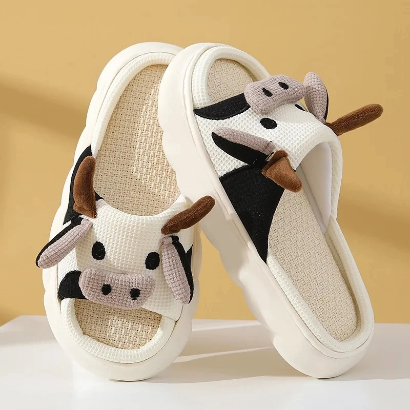 PVC Bottom Slippers Cute Shoes Summer Women Slippers Sandals Home Women Cow Animal Prints Slippers