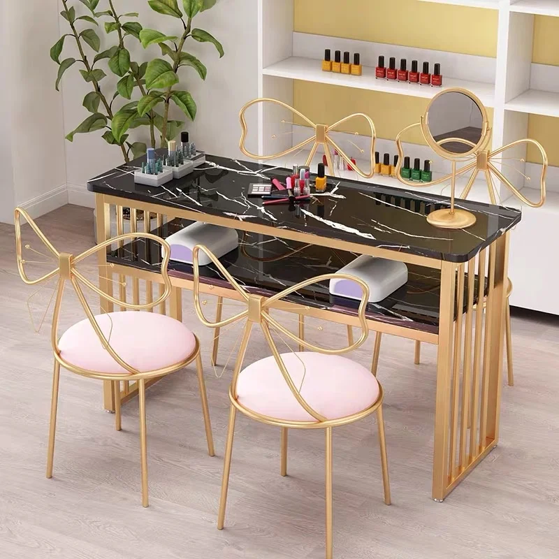 
cheap Manicure table and chair multifunctional marble Nordic beauty salon workbench nail chair 