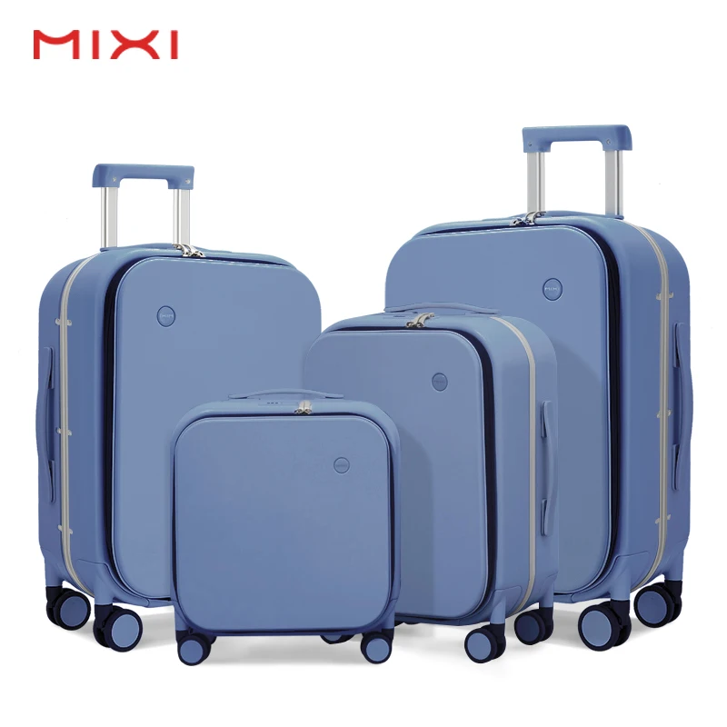 Mixi Korean business TSA lock universal wheel spinner luggage case traveling carry on suitcase with front pocket