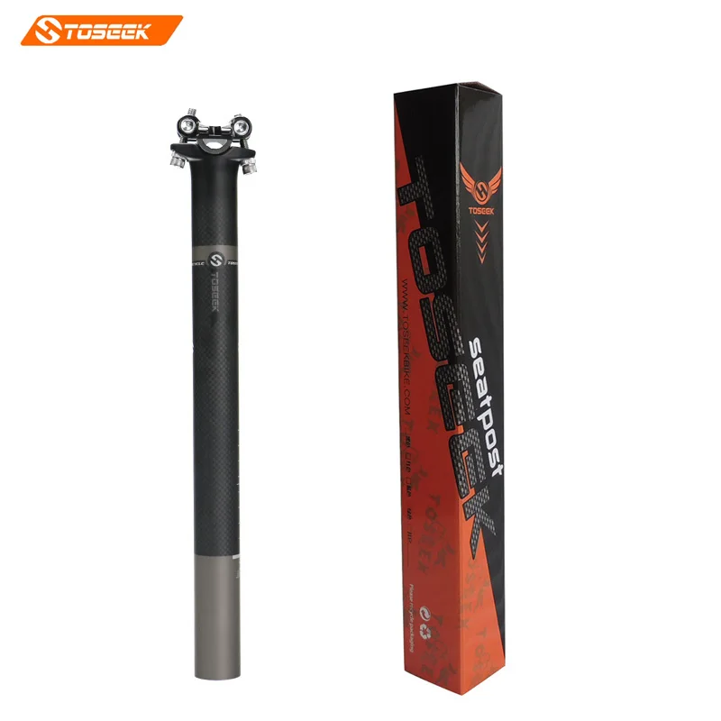 TOSEEK углерода подседельный штырь в штучной упаковке Подлинная 27,2/30,8/31,6X350/400 серый матовый 240 г Алюминий Глава MTB/дорожный велосипед