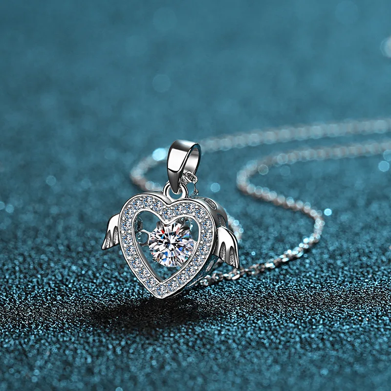 Fashion Luxury S925 Sterling Silver Necklace 50 points moissanite plating pt950 Jewelry Necklace with GRA Certificate