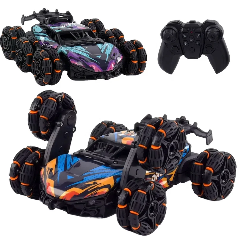 Six Wheel Drive RC Stunt Drift Car Hand Gesture Double Sided with Dual Remote Control and Nitrogen Like Spray Function Drifting