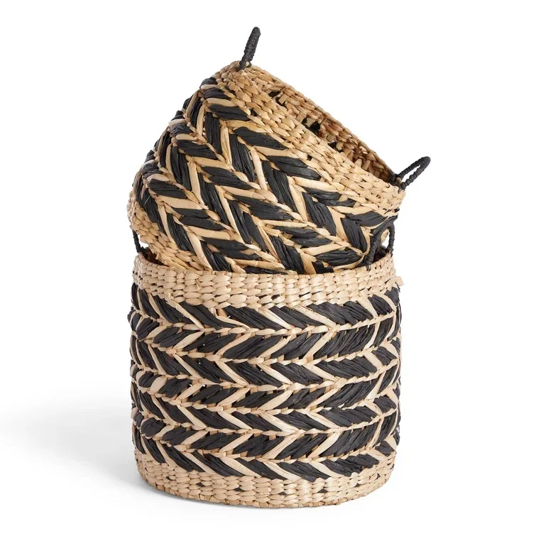 High Quality Handmade Foldable Storage Baskets Baby Kids Toy Clothing Storage Home Laundry Basket Wicker Woven Storage Basket