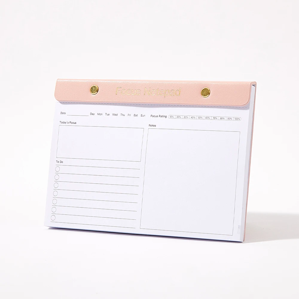 Notepad customized luxury note-pads daily writing planner desk pad perforated with metal screw clip board folder notepad