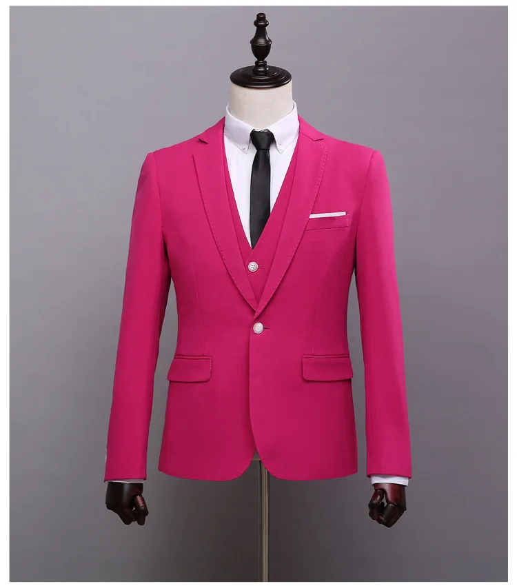 Custom Rose Red Mens Suits Slim Fit Wedding Suits for Groom Groomsmen Prom Suits