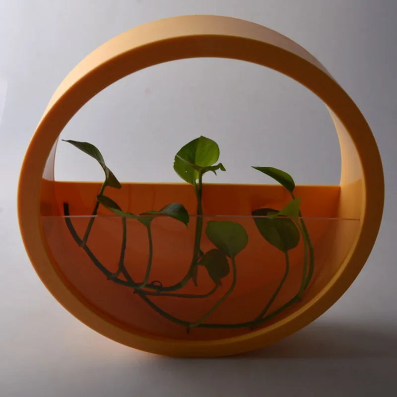 Northern Europe Color Resin round wall hanging Hydroponic flowerpot fish tank for Home Decor For Indoor Or Outdoor Balcony Patio