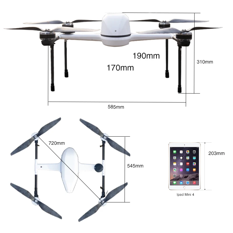 70min Professional Long Distance Mapping Quadcopter Drone UAV for Surveying and Surveillance
