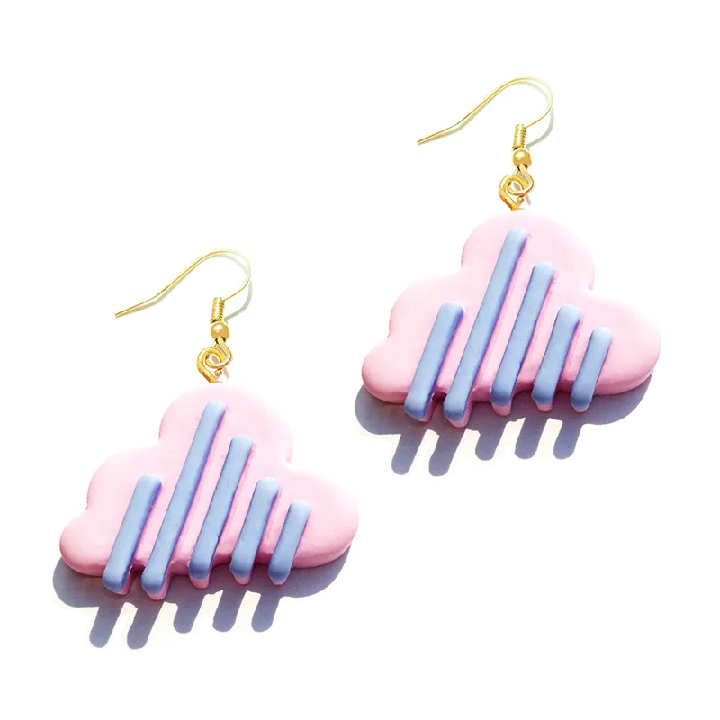 New Arrival Hot Style Alphabet Flamingo Cloud Handmade Exaggerated Funny Cute Unique Statement Personality Resin Design Earrings