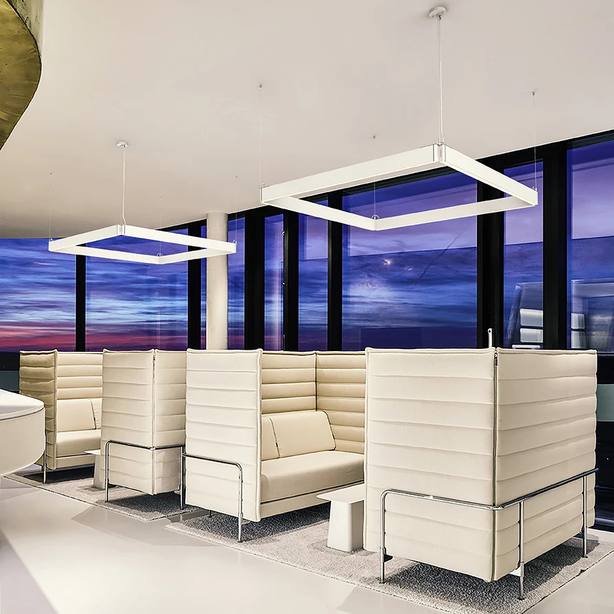 aluminum frame diy 18w 36w 40w 1200mm anti-glare dimmable suspended led office linear light