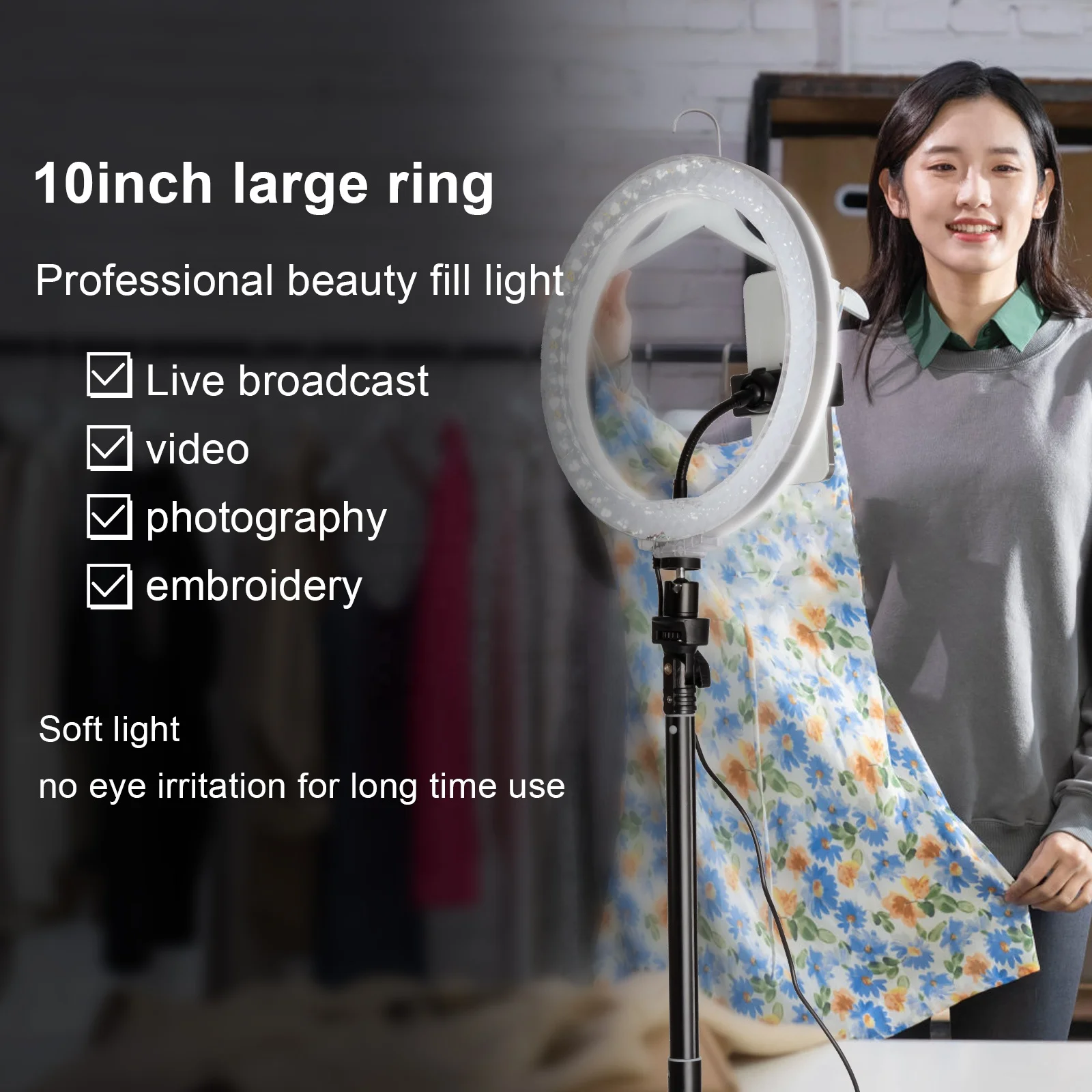 2022 New Arrival Dimmable 10 Inch Circle Photography Lighting 16 colour Led RGB Ring Light with Phone Tripod Stand