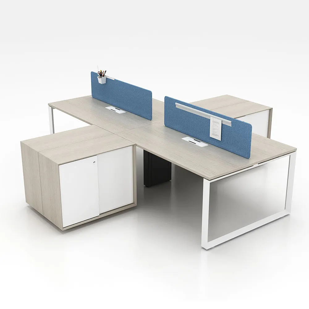 Xinda Clover Standard dimensions modular workstation 4 people desk office furniture